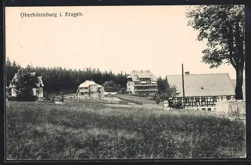 AK Oberbärenburg /Erzgeb, Ortspanorama von einer Wiese aus