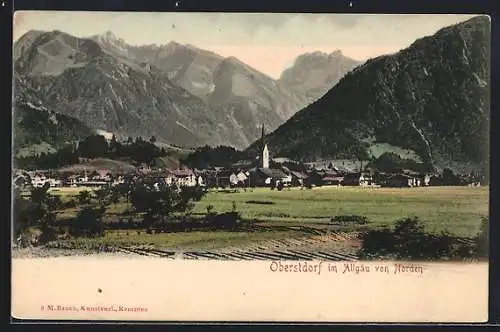 AK Oberstdorf /Allgäu, Ortsansicht von Norden