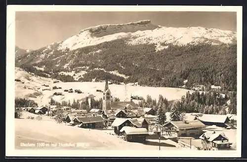 AK Riezlern, Totalansicht mit Hochifen im Winter