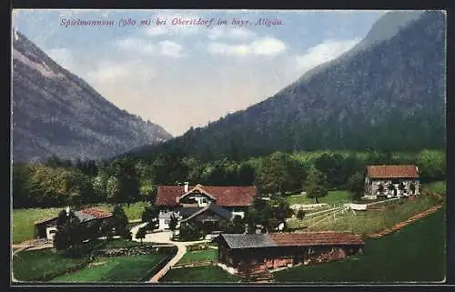 AK Spielmannsau /Oberstdorf, Ortsansicht aus der Vogelschau