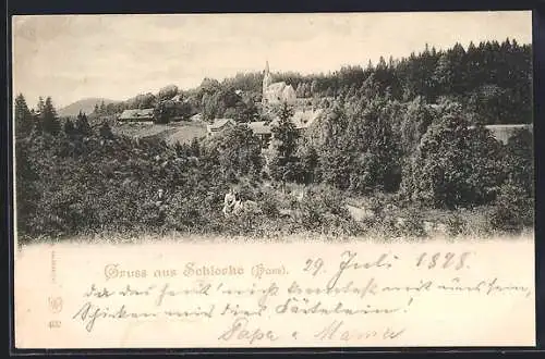 AK Schierke /Harz, Ortspartie mit Kirche