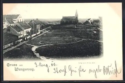 AK Wangeroog, Ortspartie mit Kirche