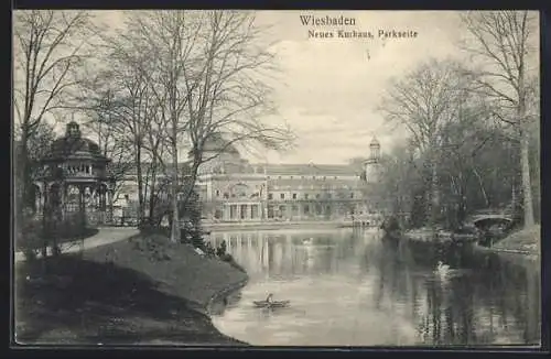 AK Wiesbaden, Neues Kurhaus, Parkseite