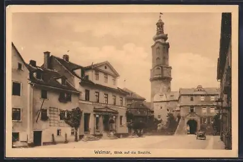 AK Weimar / Thüringen, Bastille mit Residenz-Cafe Alfred Schmidt