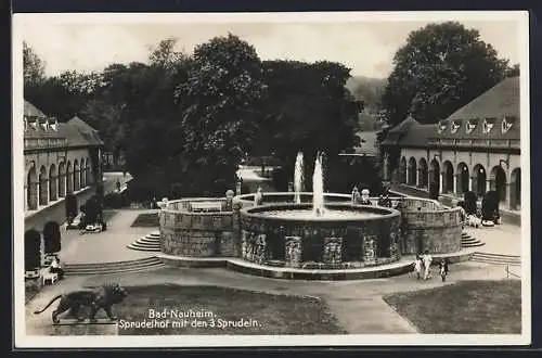 AK Bad-Nauheim, Sprudelhof mit den drei Sprudeln