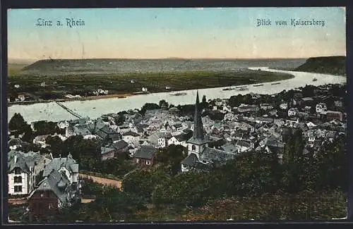 AK Linz a. Rhein, Blick vom Kaisersberg auf den Ort