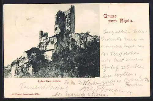 AK Königswinter /Rhein, Ruine Drachenfels