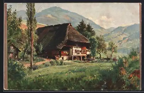 Künstler-AK Wilhelm Hasemann: Sulzbach, Schwarzwälder Bauernhaus