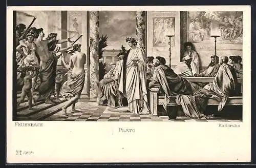 Künstler-AK unsign. Anselm Feuerbach: Gastmahl des Plato