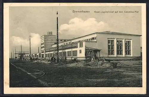 AK Bremerhaven, Neuer Lloydbahnhof auf dem Columbus-Pier