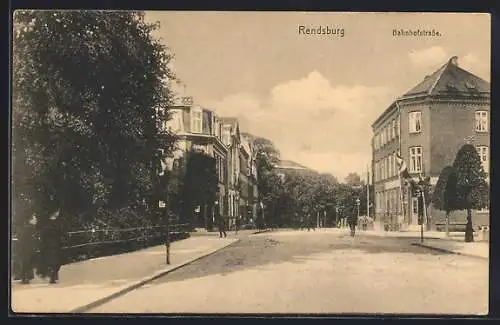 AK Rendsburg, Partie in der Bahnhofstrasse