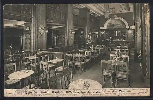 AK Berlin-Charlottenburg, Café Delmonico, Kantstrasse 162, Ecke Joachimsthalerstrasse, Innenansicht