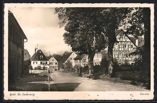 AK Grab /Backnang, Gasthaus zur Krone v. Chr. Feucht von der Strasse aus