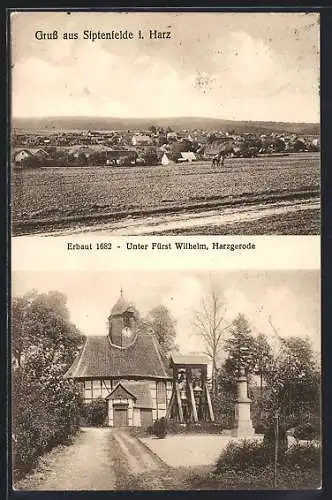 AK Siptenfelde i. Harz, Kirche mit freistehenden Glocken