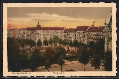 AK Berlin-Neukölln, Blick auf den Wartheplatz