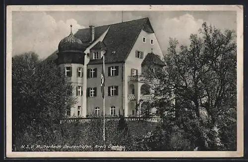 AK Deutenhofen /Dachau, NSV Mütterheim, flagge