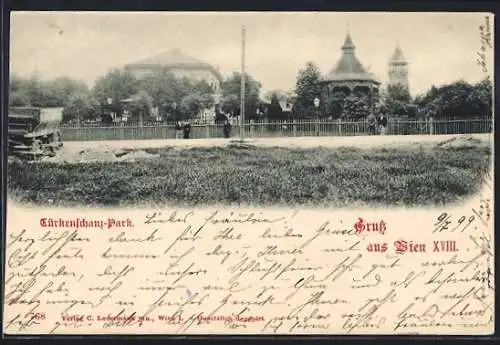 AK Wien, Türkenschanz-Park, Turm-Panorama