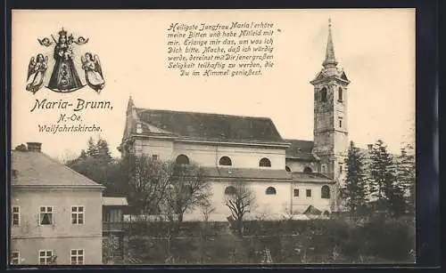 AK Maria-Brunn /N.-Oe., Wallfahrtskirche, Jungfrau Maria mit Kind und Engeln