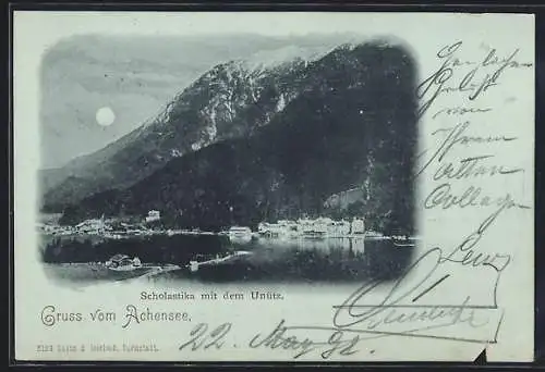 Mondschein-AK Achensee, Scholastika mit dem Unütz