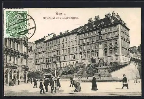 AK Wien, Mölkerbastei mit Liebenberg-Denkmal