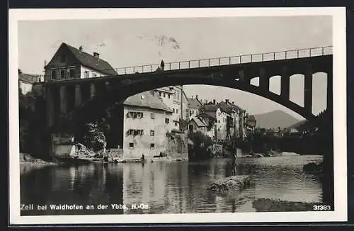 AK Waidhofen an der Ybbs, Zell mit Brücke über die Ybbs