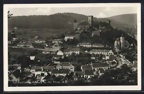 AK Hardegg an der Thaya, Totalansicht mit der Burg