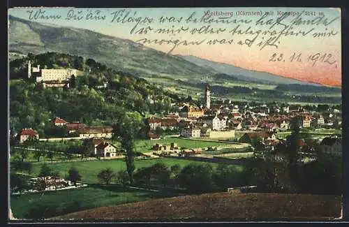 AK Wolfsberg /Kärnten, Ortsansicht mit Koralpe