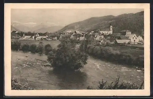 AK St. Michael, Blick über Wasser auf den Ort