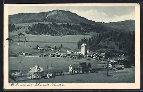 AK St. Marein bei Neumarkt, Ortsansicht gegen die Berge