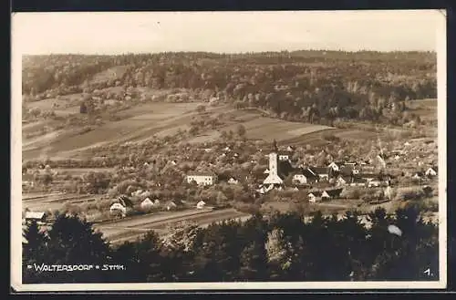 AK Bad Waltersdorf /Stmk., Totalansicht vom Berg aus