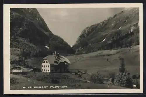 AK Plöcken, Gasthof mit gewaltigem Talblick