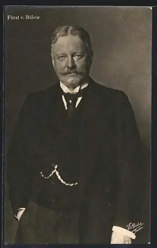 AK Fürst von Bülow, Portrait mit Uhrenkette