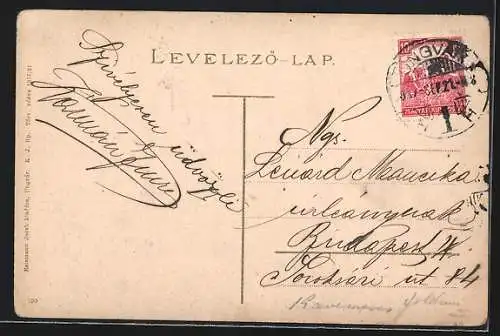 AK Ungvár, Nagyhid-utcai és Rákóczi-utcai részlet