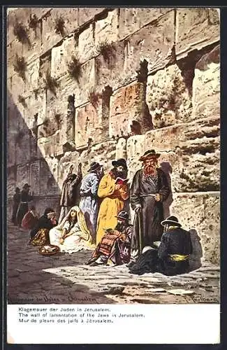 Künstler-AK Friedrich Perlberg: Jerusalem, The wall of the jews