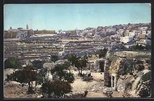 AK Bethlehem, Stadtansicht aus der Ferne
