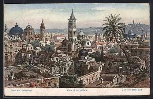 Künstler-AK Friedrich Perlberg: Jerusalem, Vue Générale