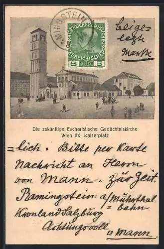 AK Wien, Die Eucharistische Gedächtniskirche am Kaiserplatz