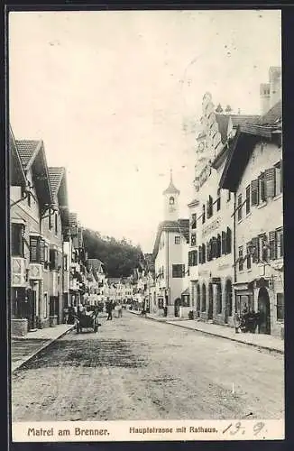 AK Matrei am Brenner, Hauptstrasse mit Rathaus