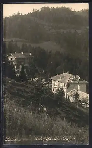 AK St. Anton an der Jessnitz, Bahnhof Winterbach der Mariazellerbahn und Lehrerheim