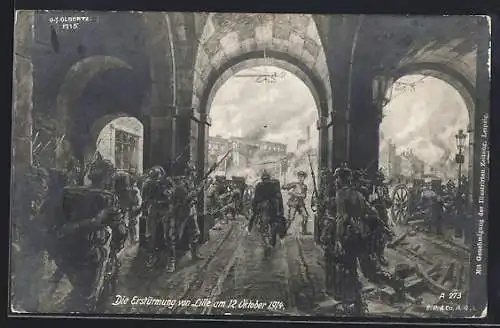 AK Schlacht 1914, Die Erstürmung von Lille