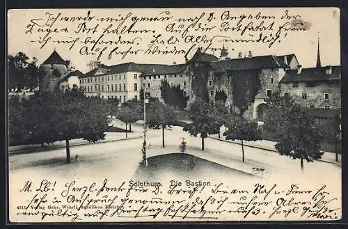 AK Solothurn, Bastion mit Strassenkreuzung aus der Vogelschau