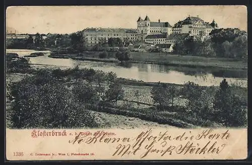 AK Znaim, Blick auf Klosterbruck