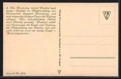 AK Parsival erhält von Gurnemanz die Taufe und Salbung und von Kundry die Fusswaschung