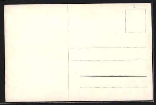 Lithographie Liedkarte, Dar arma Barkmahsgung mit Fiedler auf Berghütte