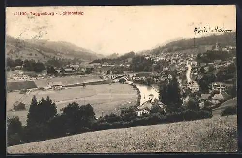 AK Lichtensteig, Totalansicht aus der Vogelschau