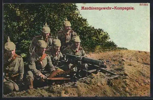 AK Soldaten in Uniform mit einem Maschinengewehr 08 /15