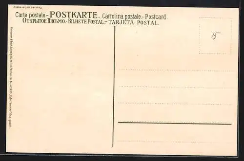 Künstler-AK Alfred Mailick: Lämmer auf einer Blumenwiese, Im Hintergrund Kirche, Ostergruss