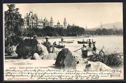 AK Zürich, Rotes Schloss und Tonhalle