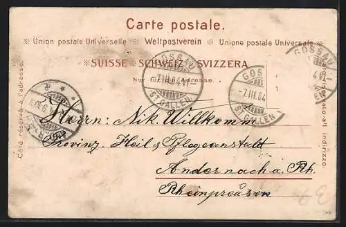 AK Gossau /St. Gallen, Teilansicht mit Kirche