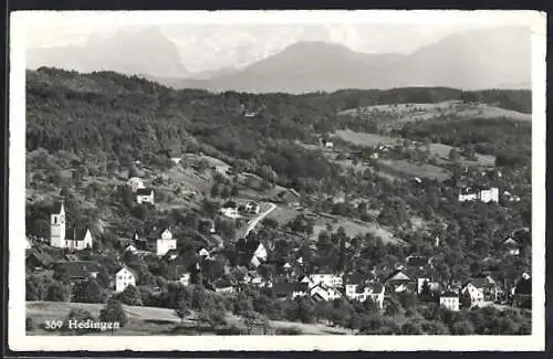 AK Hedingen, Teilansicht mit Kirche